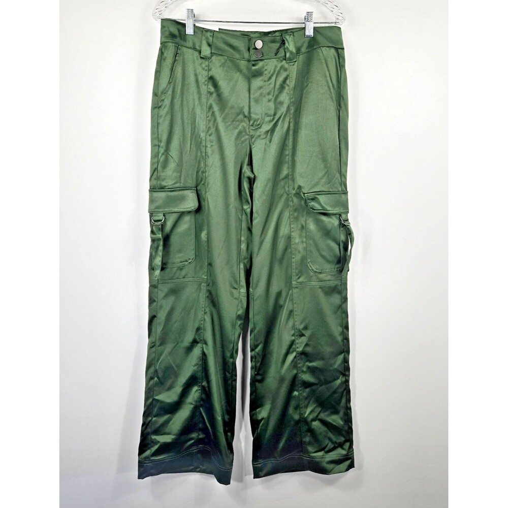 Lovefire Women's Size 13 Green Satin Cargo‎ Pant NWT
